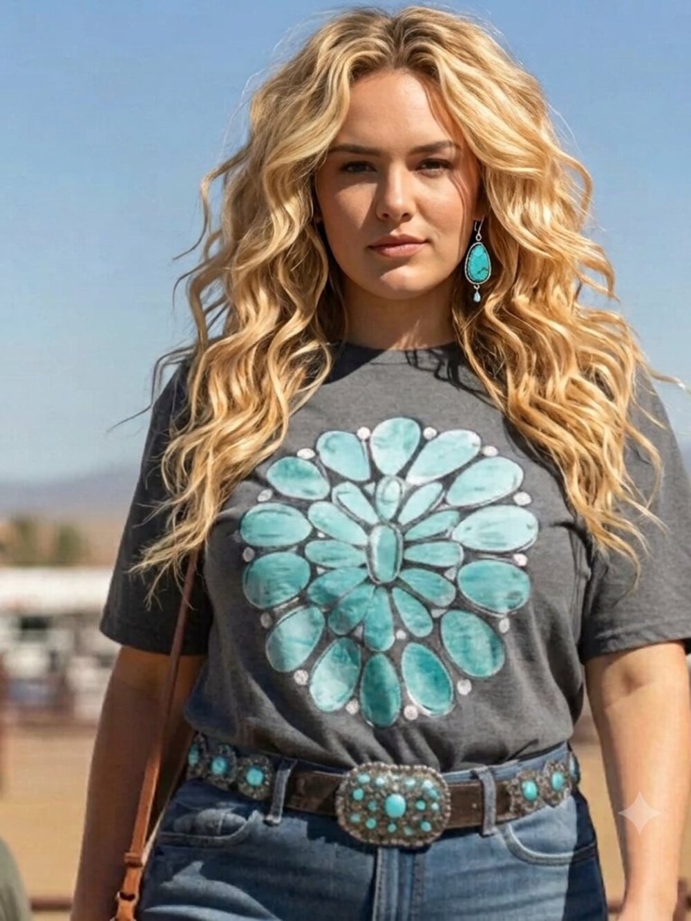 DELTA turquoise jewelry stone unisex t-shirt gray - XL